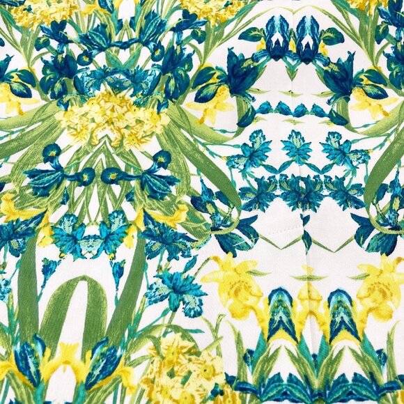 Roz & Ali Floral Pencil Skirt Size 12 Cotton Spandex Colorful Bohemian Spring - Picture 11 of 12